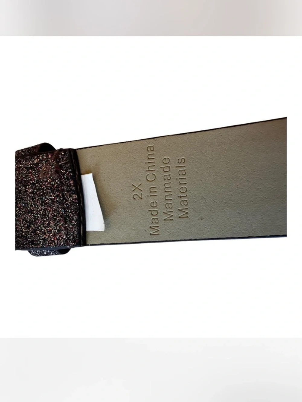 Vegan Leather Rainbow Glitter Belt with Stars